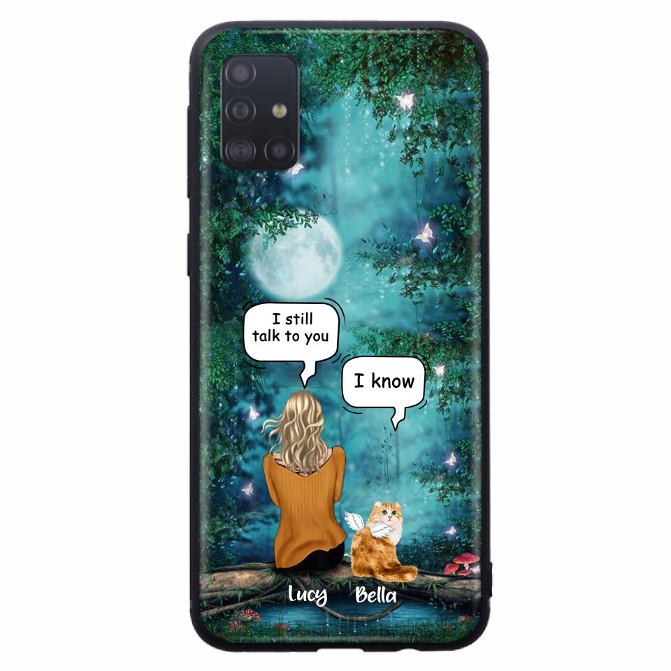 Personalized Cat Memorial Phone Case - Up to 5 Cats - Best Gift For Cat Lover - I still talk to you - Case For iPhone And Samsung