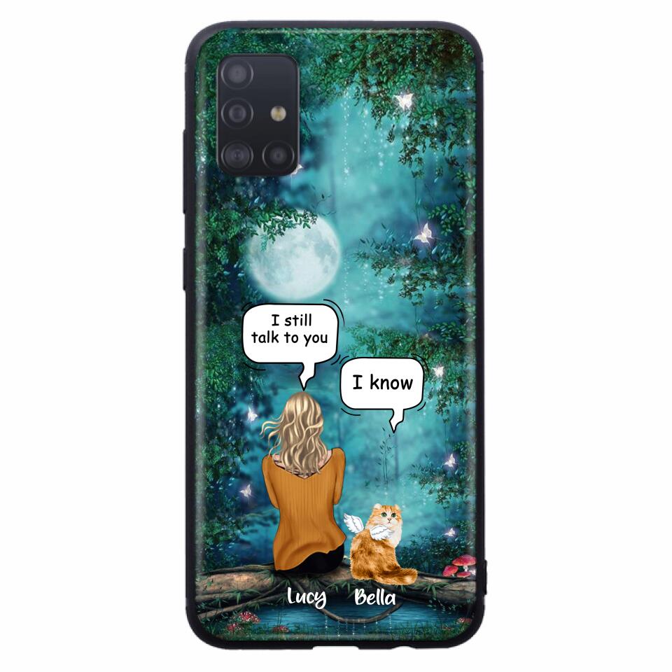 Personalized Cat Memorial Phone Case - Up to 5 Cats - Best Gift For Cat Lover - I still talk to you - Case For iPhone And Samsung