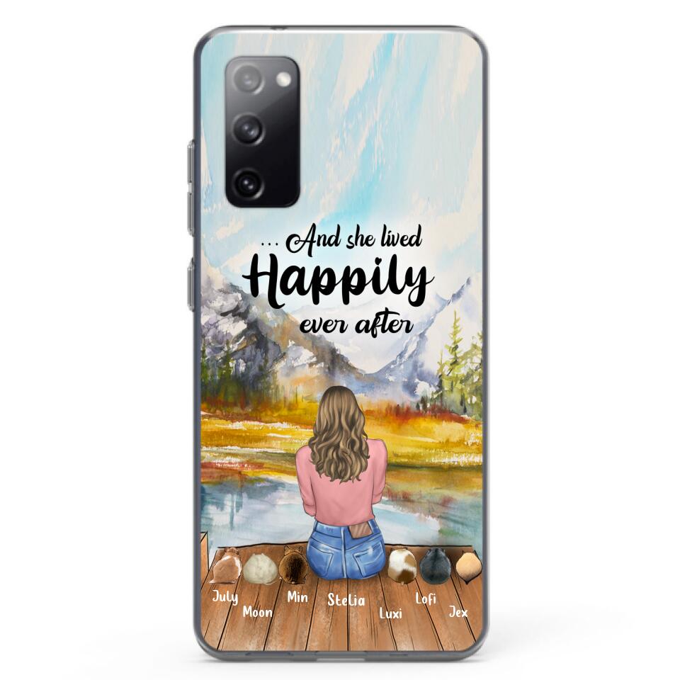 Personalized Dog Mom Phone Case - Up to 4 Dogs - And She Lived Happily Ever After