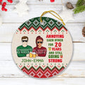 Personalized Christmas Couple Circle Ornament - Anniversary Gift For Couple/Christmas - Annoying Each Other For 20 Years And Still Going Strong
