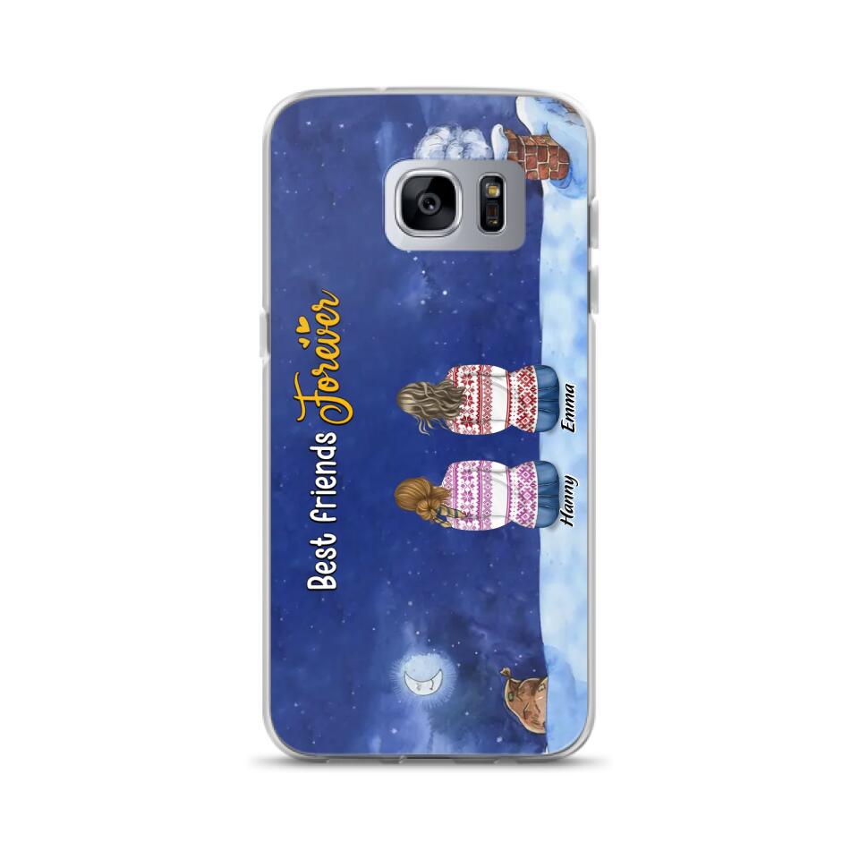 Personalized Christmas Sisters Phone Case - Christmas Gift Idea For Friends/Sisters - Up to 12 People - Best Friends Forever - Case For iPhone And Samsung