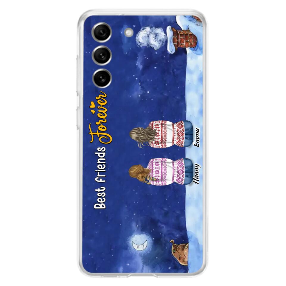 Personalized Christmas Sisters Phone Case - Christmas Gift Idea For Friends/Sisters - Up to 12 People - Best Friends Forever - Case For iPhone And Samsung