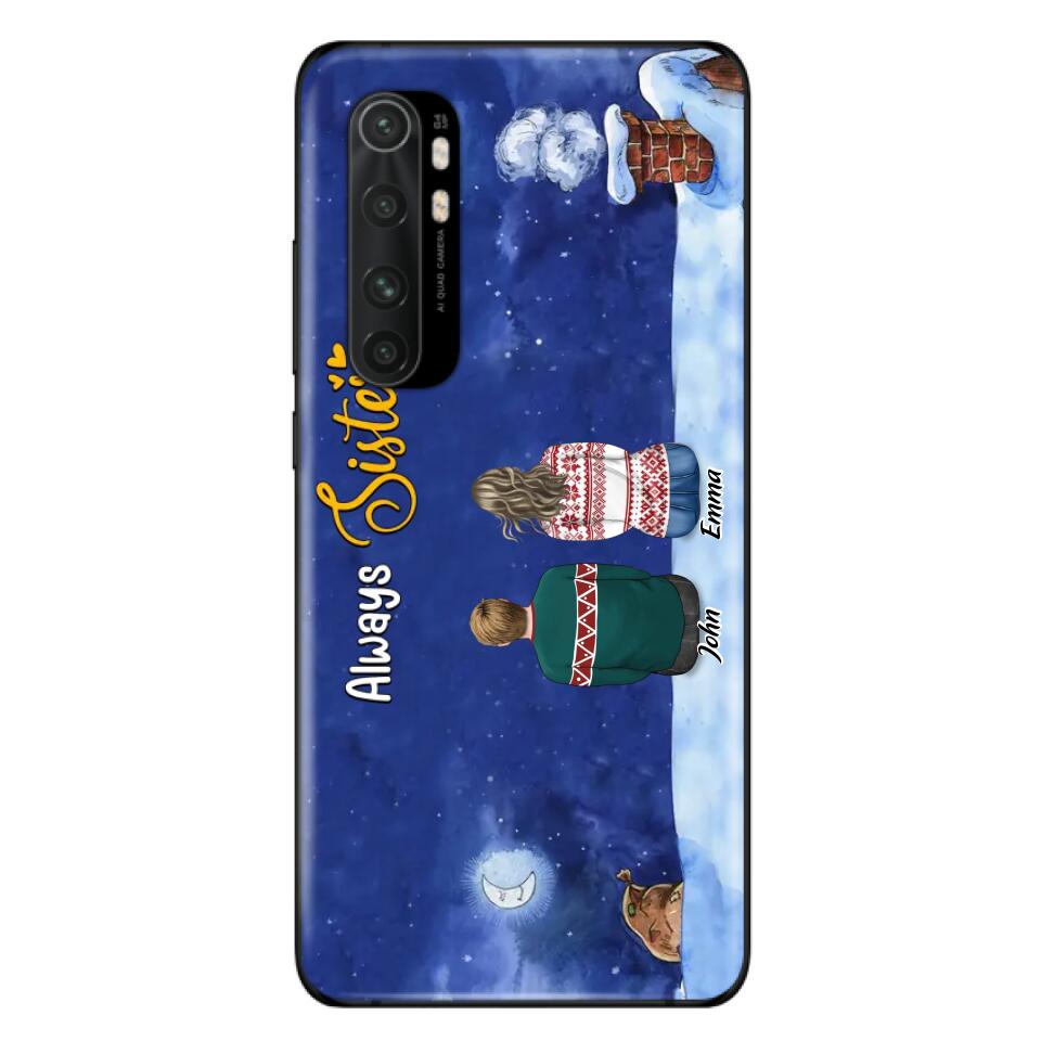 Personalized Christmas Brother & Sister Phone Case - Christmas Gift Idea For Siblings - Up to 12 People - Always Sisters - Case For Xiaomi, Oppo And Huawei