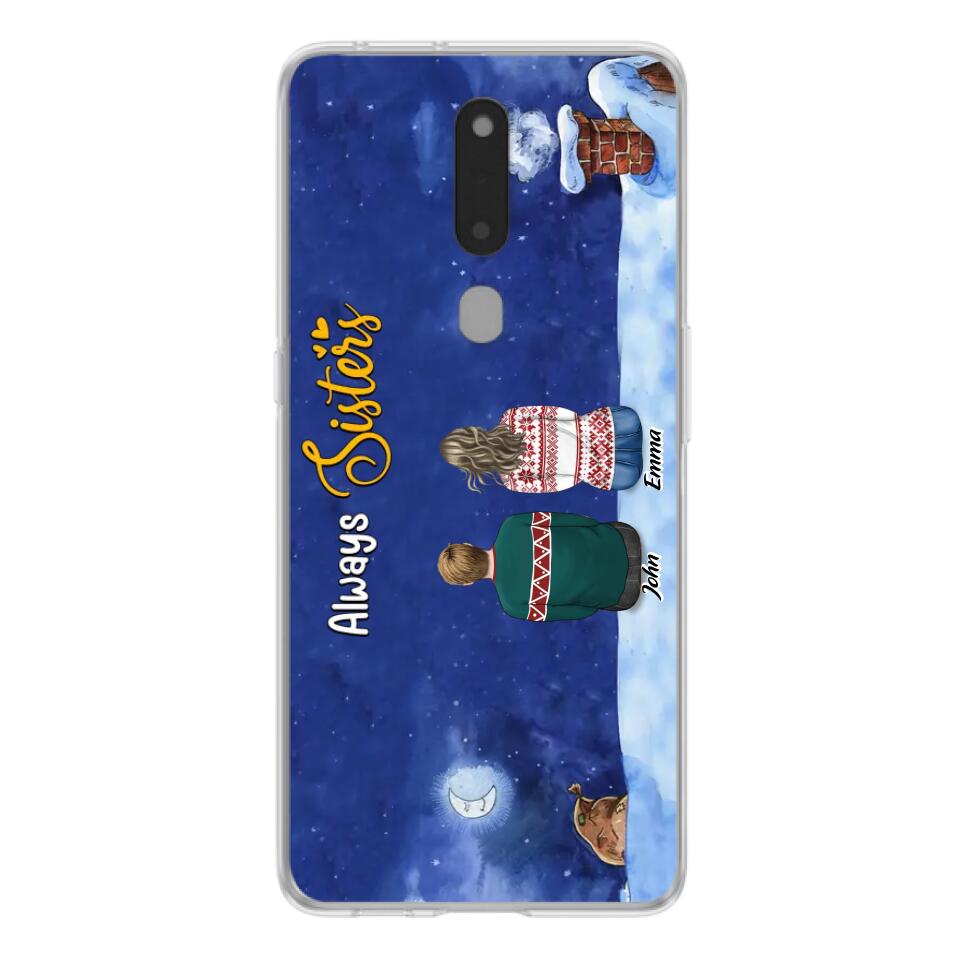 Personalized Christmas Brother & Sister Phone Case - Christmas Gift Idea For Siblings - Up to 12 People - Always Sisters - Case For Xiaomi, Oppo And Huawei