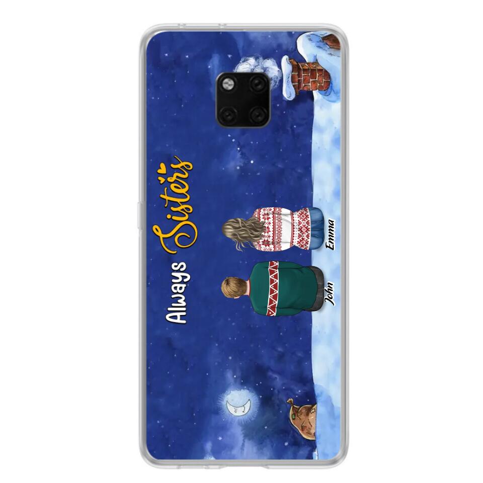 Personalized Christmas Brother & Sister Phone Case - Christmas Gift Idea For Siblings - Up to 12 People - Always Sisters - Case For Xiaomi, Oppo And Huawei