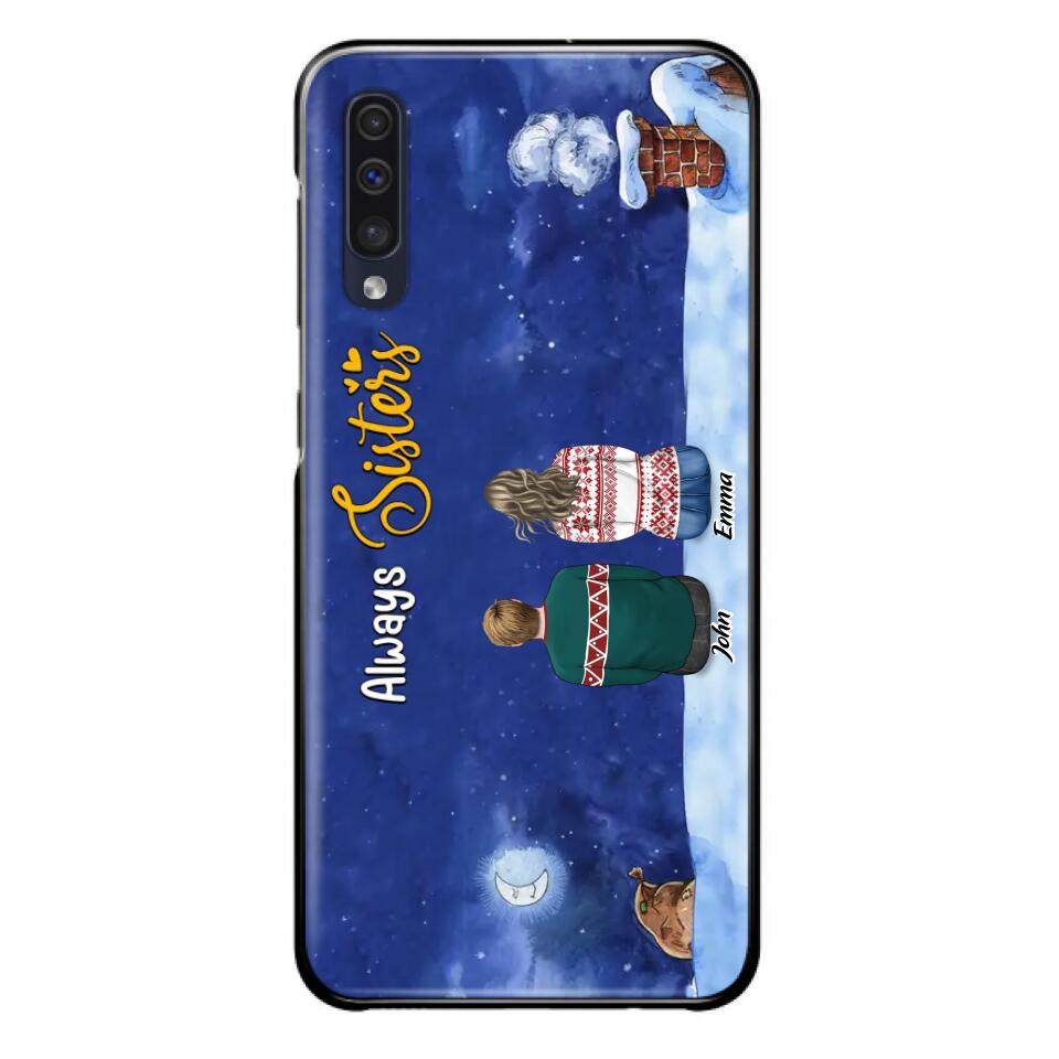 Personalized Christmas Brother & Sister Phone Case - Christmas Gift Idea For Siblings - Up to 12 People - Always Sisters - Case For iPhone And Samsung