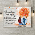 Custom Personalized Memorial Family Canvas - Memorial Gift For Loss Of Family Member - Sometimes I Just Look Up Smile And Say " I Know That Was You"