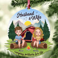 Personalized Camping Couple Wooden Ornament - Gift Idea For Camping Lover/Couple/Christmas - Husband and Wife Camping Partners For Life