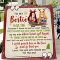 Personalized Fleece Throw Blanket/Quilt - Christmas Gift For Besties, Sisters - To My Bestie I Love You