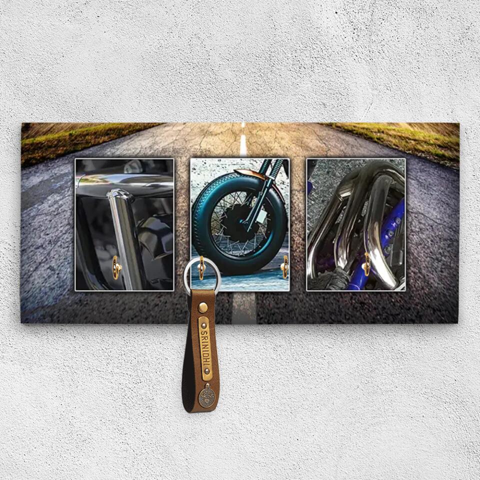 Personalized Biker Key Holder - Custom Name - Gift Idea For Bikers
