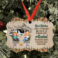 Personalized Camping Friends Aluminium  Ornament - Up to 7 People - Gift Idea For Friends/Camping Lover - Here's To Another Year Of Bonding Over Alcohol
