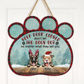 Personalized Dogs Wooden Sign - Up to 9 Dogs - Christmas Gift Idea For Dog Lovers - Keep Door Closed Don't Let The Dogs Out