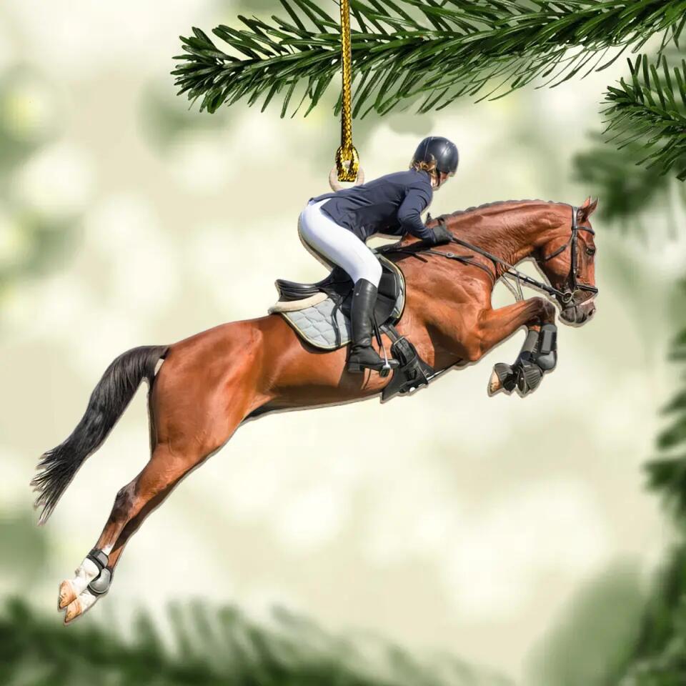 Personalized Equestrian Girl Wooden Ornament - Gift Idea For Horse Lover/Christmas