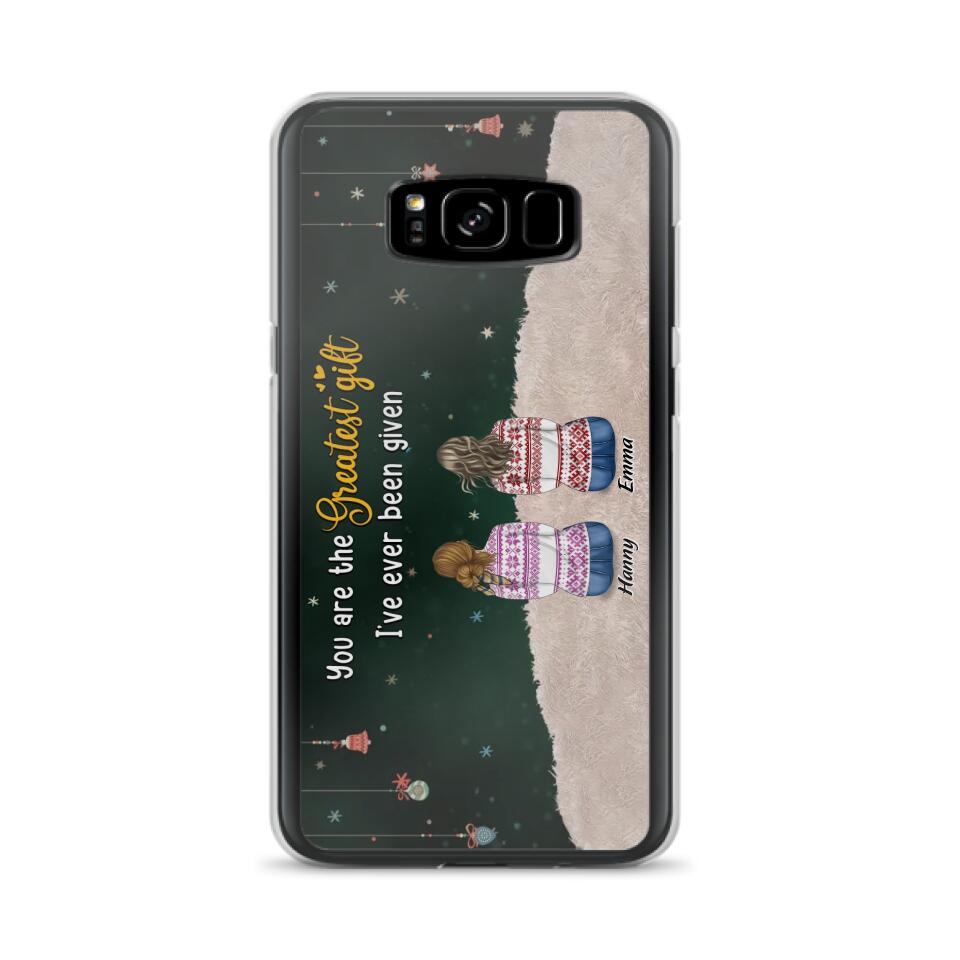 Personalized Christmas Friends Phone Case - Christmas Gift Idea For Friends/Sisters - Up to 12 People - You Are The Greatest Gift I've Ever Been Given - Case For iPhone And Samsung