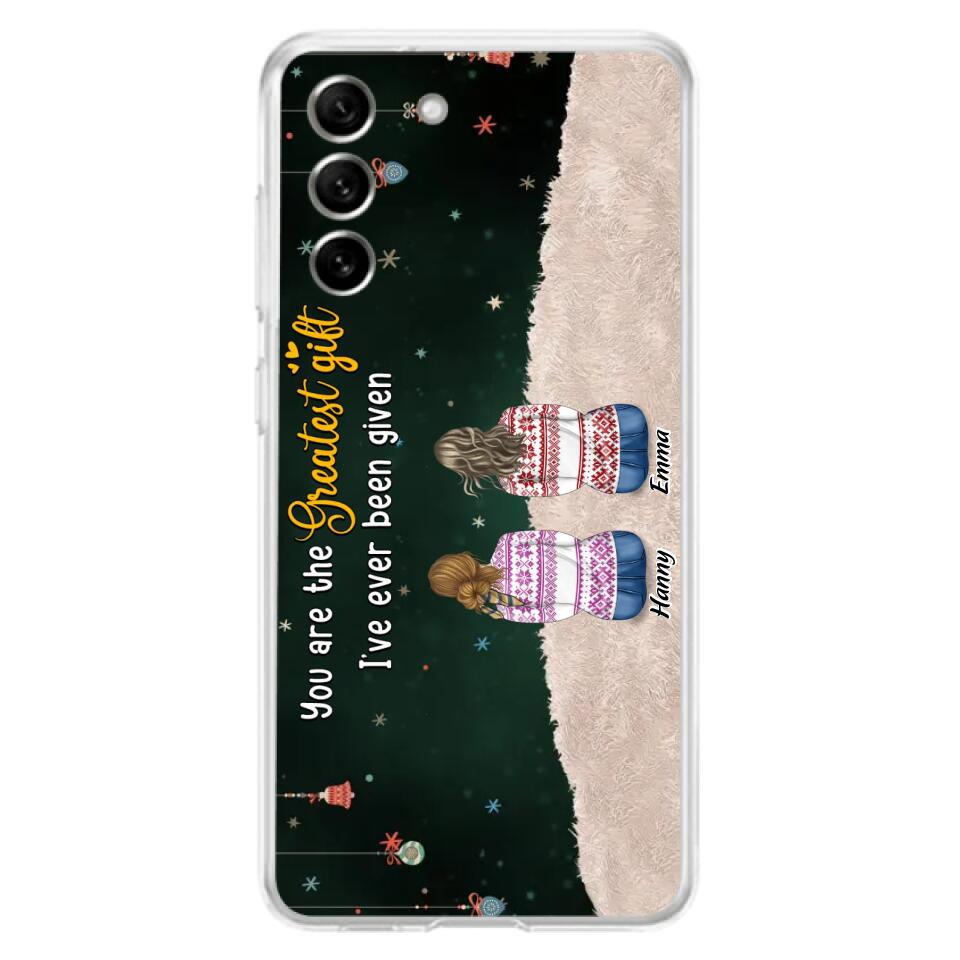 Personalized Christmas Friends Phone Case - Christmas Gift Idea For Friends/Sisters - Up to 12 People - You Are The Greatest Gift I've Ever Been Given - Case For iPhone And Samsung