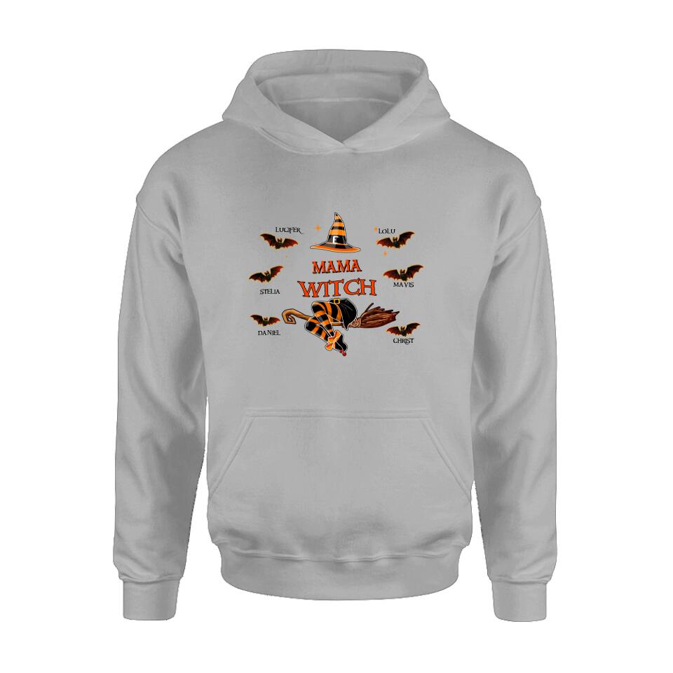 Personalized Halloween T-shirt/Sweatshirt/Hoodie/Long Sleeve - Up to 6 Bats - Best Gift For Halloween, Mother/Grandmother - Mama Witch - 80H9EN