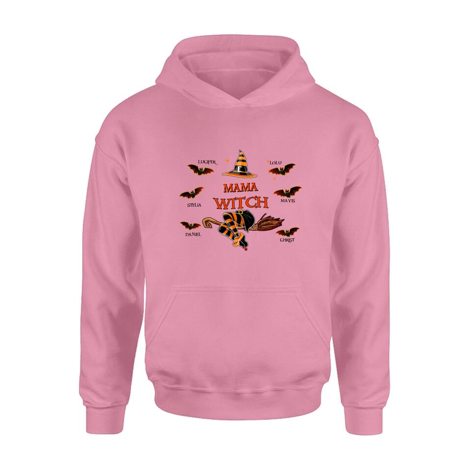 Personalized Halloween T-shirt/Sweatshirt/Hoodie/Long Sleeve - Up to 6 Bats - Best Gift For Halloween, Mother/Grandmother - Mama Witch - 80H9EN
