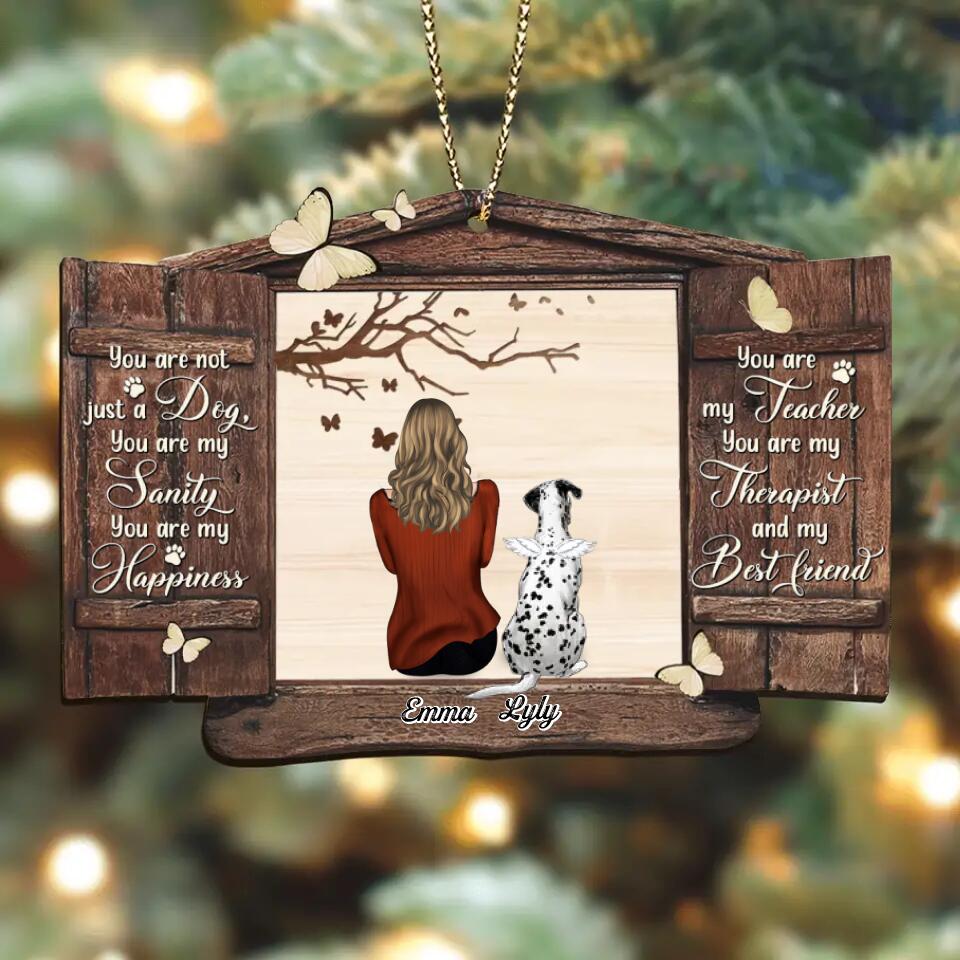 Personalized Memorial Pet Mom/Pet Dad Wooden Ornament - Up to 4 Pets - Memorial Gift For Dog/Cat Owner - You Are Not Just A Dog