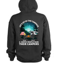 Personalized Couple Camping Hoodie/T-shirt - Design On Back Side - Gift Idea For Camping Lovers/Couple - Let's Sit By The Campsite  & Watch People Park Their Campers
