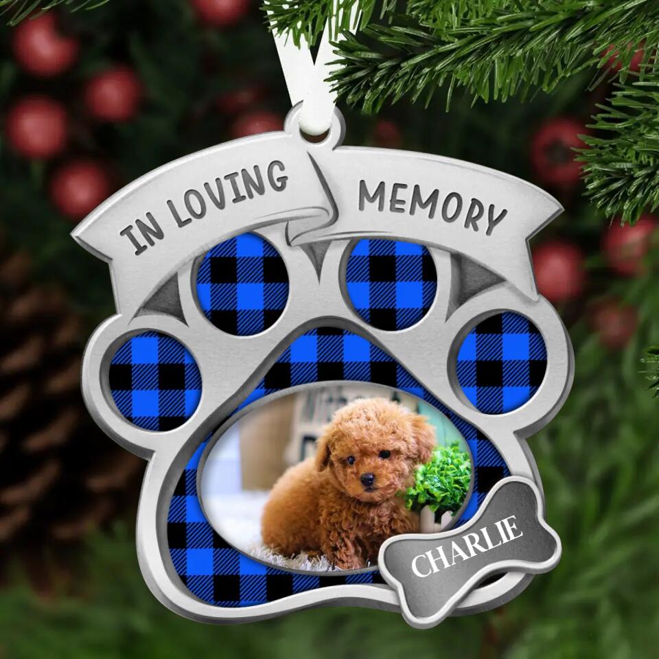 Personalized In Loving Memory Aluminum Ornament - Memorial Gift Idea For Christmas - Upload Dog Photo
