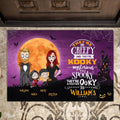 Personalized Creepy Family Doormat - Couple With Up to 2 Kids - Halloween/Welcome Gift Idea For Family - They're Creepy They're Kooky Mysterious And Spooky They're Altogether Ooky