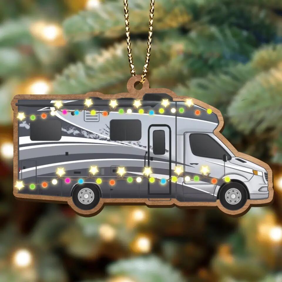 Personalized Camping Xmas Wooden Ornament - Christmas Gift Idea For Camping Lover/Christmas Decoration Gift