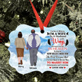Personalized Memorial Old Couple Aluminium Ornament - Memorial Gift Idea For Loss Of Husband - I'm Not A Widow, I'm A Wife To A Husband With Wings