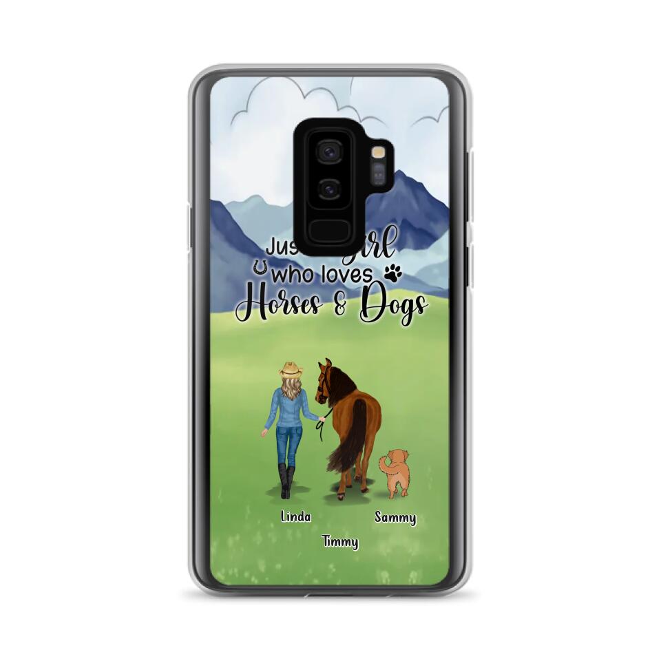 Personalized Horse & Dog Phone Case - Gift Idea For Horse/Dog Lovers With Up To 2 Horses And 4 Dogs - Just A Girl Who Loves Horses & Dogs - Cases For iPhone & Samsung