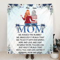 Personalized Mom & Daughters Fleece Throw Blanket/Quilt - Gift Idea For Mom From Daughter With Up To 5 Members - We Hugged This Blanket