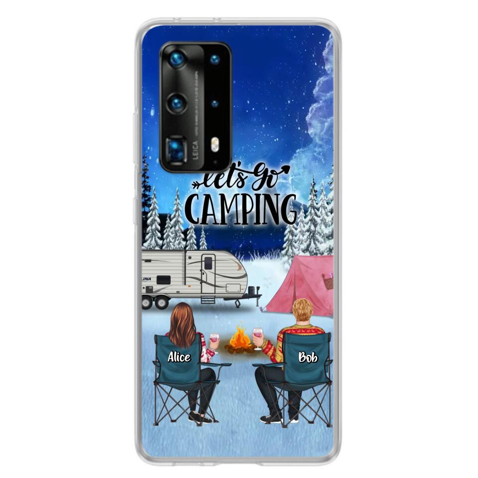 Personalized Christmas Camping Phone Case - Christmas Gift For Family/Couple/Camping Lover - Up to 2 Kids and 3 Pets - Let's Go Camping - Case For Xiaomi, Oppo And Huawei