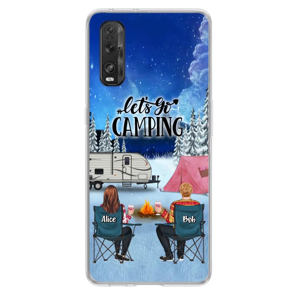 Personalized Christmas Camping Phone Case - Christmas Gift For Family/Couple/Camping Lover - Up to 2 Kids and 3 Pets - Let's Go Camping - Case For Xiaomi, Oppo And Huawei