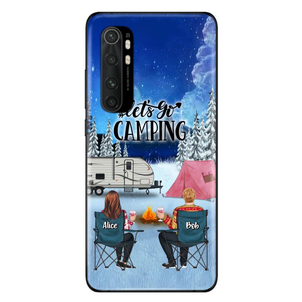 Personalized Christmas Camping Phone Case - Christmas Gift For Family/Couple/Camping Lover - Up to 2 Kids and 3 Pets - Let's Go Camping - Case For Xiaomi, Oppo And Huawei