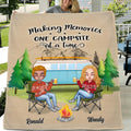 Personalized Christmas Camping Quilt/Fleece Blanket/Pillow Cover - Up to 7 People - Christmas Gift For Family/Couple/Camping Lovers - Making Memories One Campsite At A Time