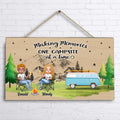Personalized Christmas Camping Wooden Sign - Up to 7 People - Christmas Gift For Family/Couple/Camping Lovers - Making Memories One Campsite At A Time