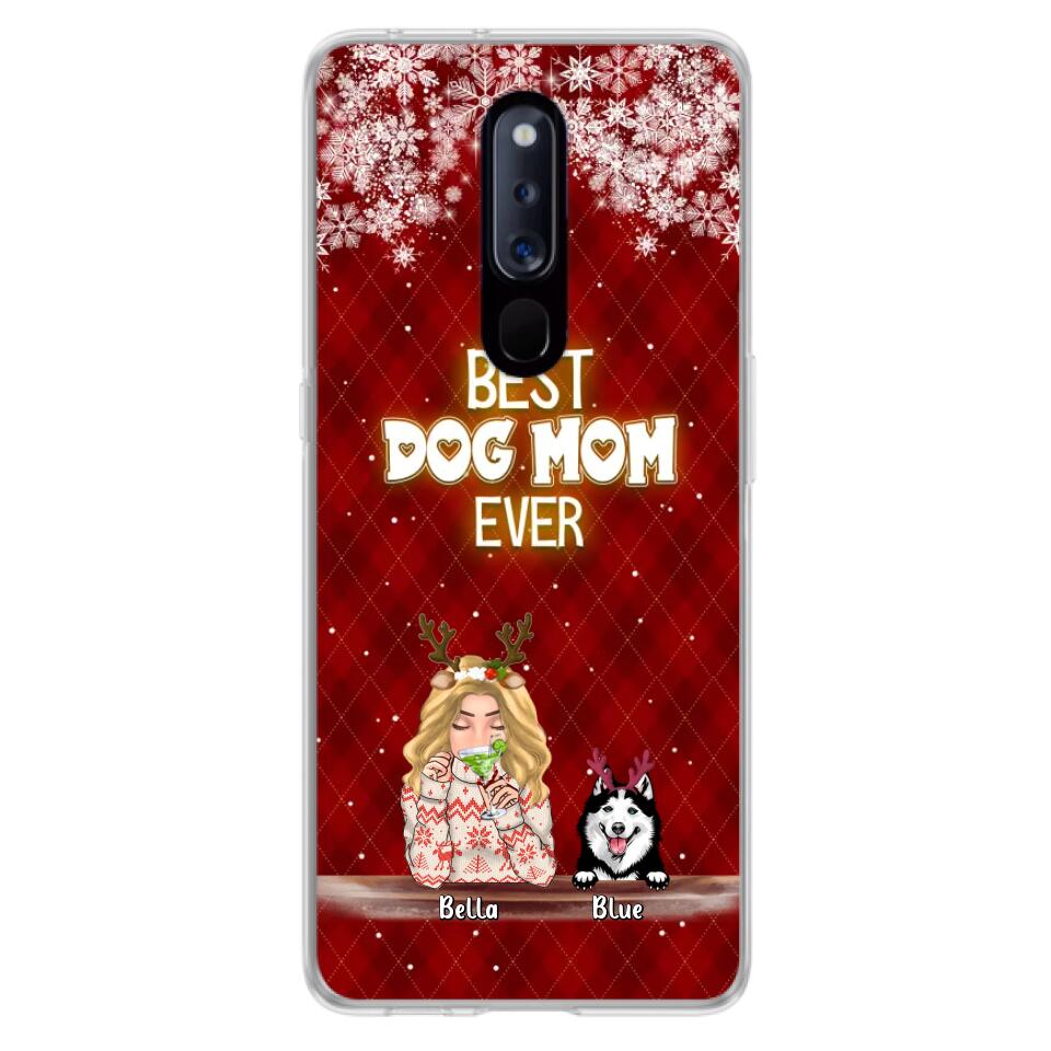 Personalized Christmas Dog Mom Phone Case - Up to 5 Dogs - Christmas Gift Idea For Dog Mom/ Dog Lover - Best Dog Mom Ever - Case For Xiaomi, Oppo And Huawei