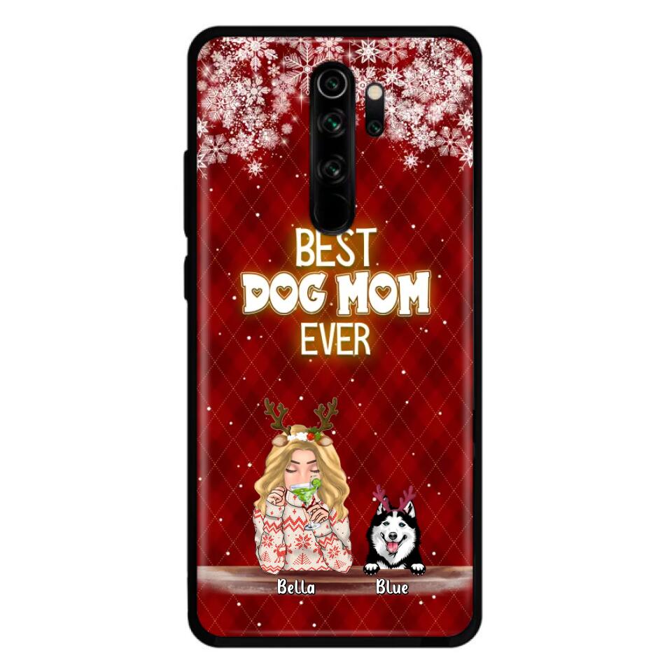 Personalized Christmas Dog Mom Phone Case - Up to 5 Dogs - Christmas Gift Idea For Dog Mom/ Dog Lover - Best Dog Mom Ever - Case For Xiaomi, Oppo And Huawei