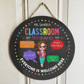 Custom Personalized Teacher Circle Wooden Sign - Gift Idea For Teacher - It's Okay To Not Know It All, Be Yourself, Make Mistakes, Ask For Help