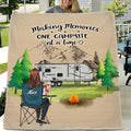 Personalized Camping Quilt/Fleece Blanket/Pillow Cover - Parents with Up to 2 Kids, 3 Pets - Gift Idea For Family/Couple/Camping Lovers - Making Memories One Campsite At A Time