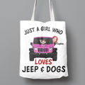 Personalized Dog Mom & Off-road Canvas Bag - Up to 5 Dogs - Best Gift For Dog Lovers/Mother's Day - Just A Girl