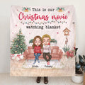 Personalized Christmas Couple Fleece Throw Blanket/Quilt - Gift Idea For Couple/Christmas - Up To 4 Dogs - This Is Christmas Movie Watching Blanket