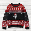 Personalized Dad Xmas Sweater - Gift Idea For Dad/Christmas With Up To 6 Kids - Seems Like Just Yesterday We Were Chillin' In Your Balls