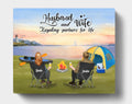Personalized Kayak Camping Canvas - Couple With Up to 3 Dogs - This Is Our Happy Place