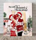 Personalized Kissing Couple Xmas Canvas - Couple With Up to 3 Pets - Best Gift For Christmas - You Will Forever Be My Always - EWFNOK