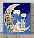 Personalized Rabbit Moon Memorial Canvas - Up to 5 Rabbits - Memorial Gift Idea - I Love You To The Moon & Back