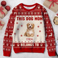 Personalized Christmas Pet Mom/Dad Sweater - Upload Photo - Christmas Gift Idea For Dog/Cat Lovers - This Dog Mom Belongs To