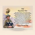 Custom Personalized Veterans Day Plaque - Gift Idea For Dad/Grandpa/Veterans Day - To My Veteran Dad My Greatest Hero