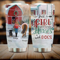 Personalized Horses & Dogs Tumbler - Gift Idea For Girl/Horse & Dog Lovers - Up to 4 Dogs - Just A Girl Who Loves Horses And Dogs