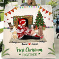 Personalized Christmas Couple Blanket - Christmas Gift for Couple, Husband and Wife - Up to 2 Pets
