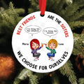 Personalized Besties Forever Circle Wooden Ornament - Gift Idea For Best Friends - Best Friends Are The Sisters We Choose For Ourselves