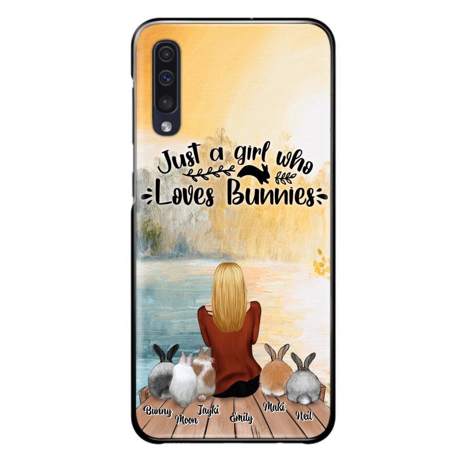 Personalized Rabbit Mom Phone Case - Up to 5 Rabbits - Gift Idea For Rabbit Lovers - Just A Girl Who Loves Bunnies - Case for Samsung Galaxy A